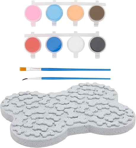 Miniatura 6 de Bright Creations Kit de 11 piezas de piedra de hueso de perro de 10 pulgadas, con 1 roca de hueso de perro, 8 macetas de pintura (0.3 fl oz de