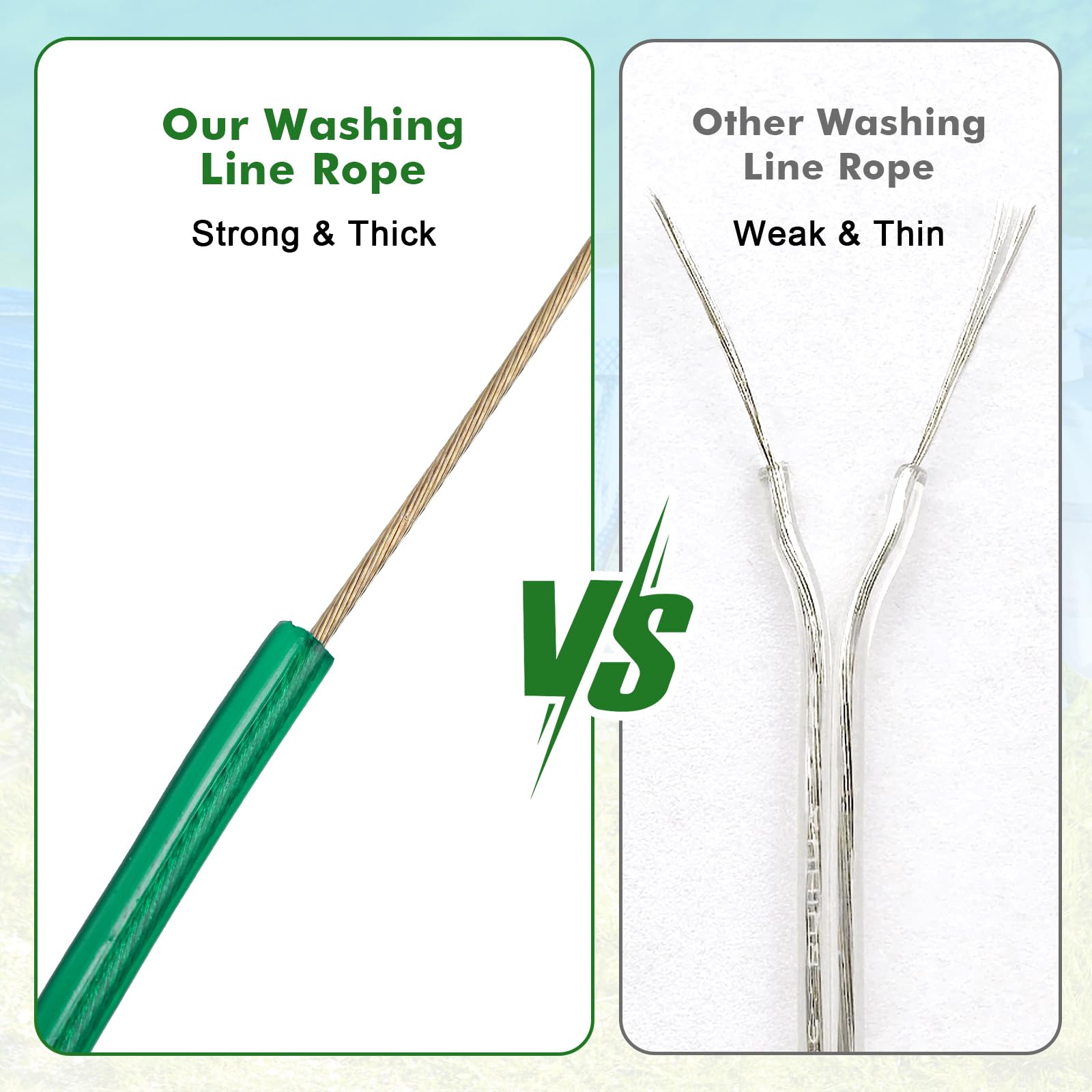 Yimomoyi 30m Washing Line Rope, Heavy Duty Clothes Line Steel Core, Strong String 4mm Dia Clotheslines - Image 4