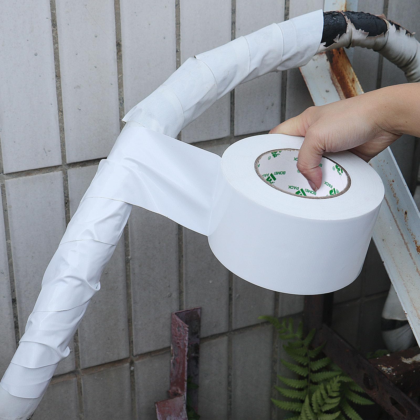 BOMEI PACK Cinta adhesiva de tela blanca, 2 rollos de 75 mm x 50 m, reforzada, resistente al agua, cinta adhesiva resistente para fijación, reparación, manualidades, etiquetado, cajas de sellado para