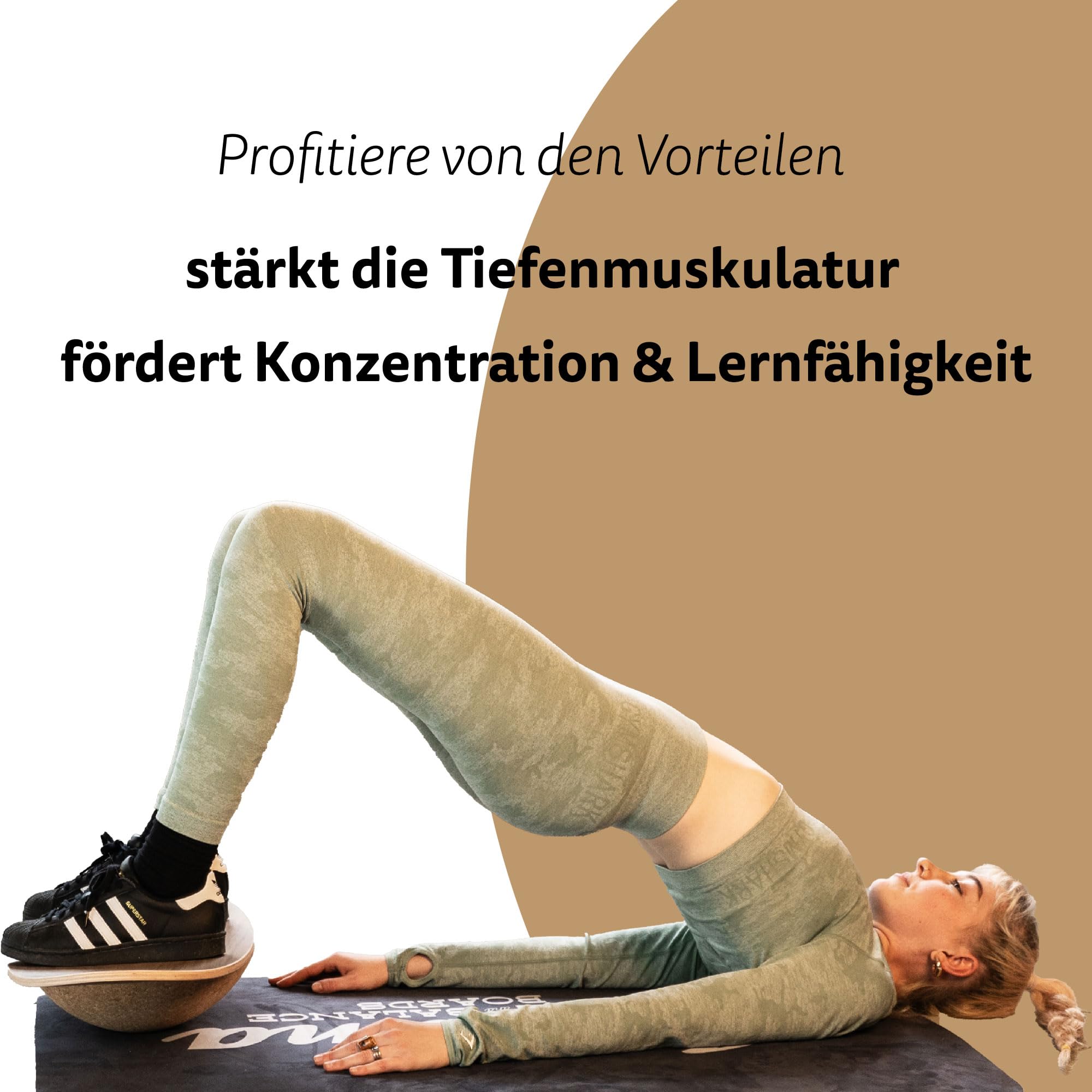 Indiana® Balance Board | DAS ORIGINAL Swiss Made - HANDGEFERTIGT | inkl. Premium Korkrolle | Balancierbrett Fiberglas verstärktem Holzkern | Gleichgewichtstraining für Kinder und Erwachsene