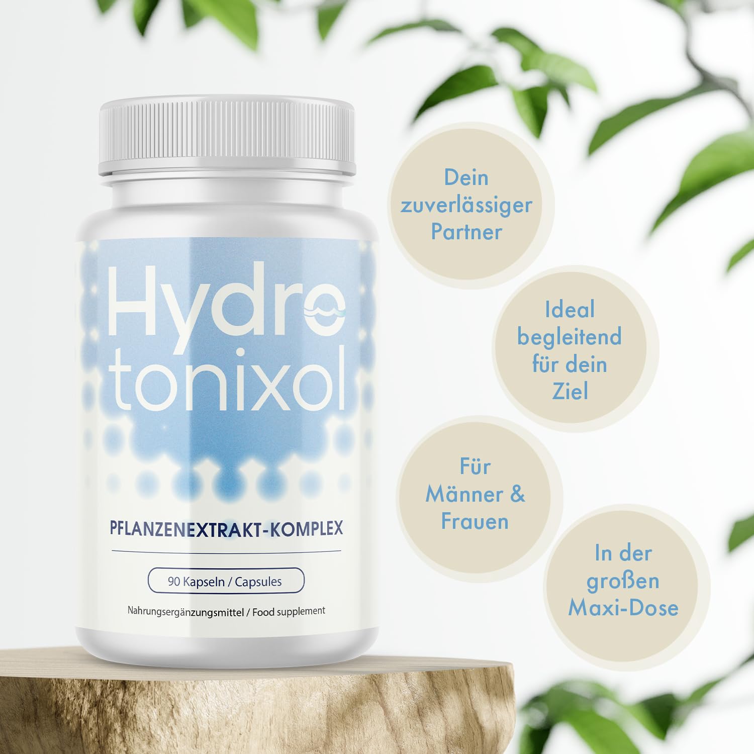 HydroTonixol Kapseln | Pflanzenextrakt Komplex mit Apfelessig & Guarana | einfache Einnahme | 6x90 Kapseln