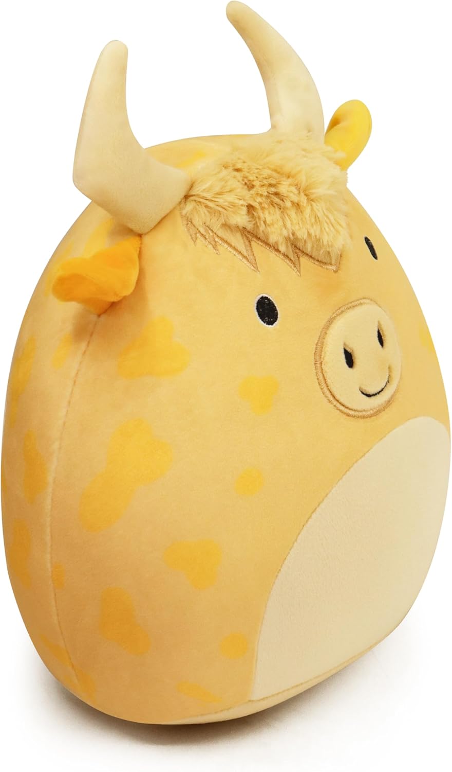 Highland Cow Plush Toy - Soft and Cuddly Plush Pillow - Spotted Highland Cow Perfect for Kids and Collectors (Light Brown)