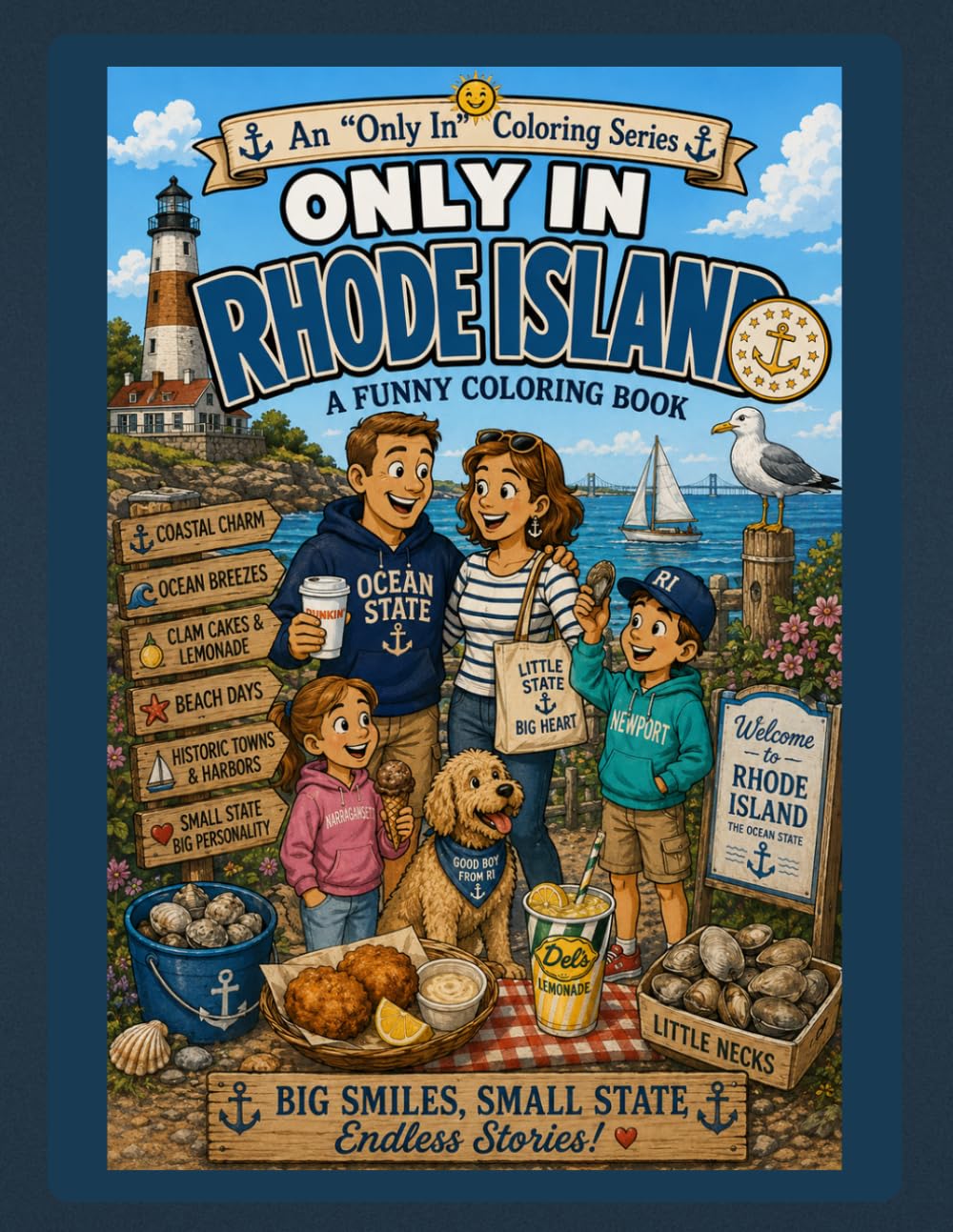 Only in Rhode Island: A Funny Coloring Book: Big Smiles, Small State & Endless Stories (Only In Coloring Series)