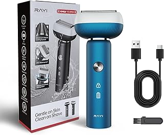 Electric Shaver for Men with Floating Arc 3-Blade, 9000 RPM, Magnetic Head, 1 Hour Fast Type-C Charging can Last for 60 Days, IPX7 Waterproof, Skin-Friendly Blade for Smooth Shaving, Navy