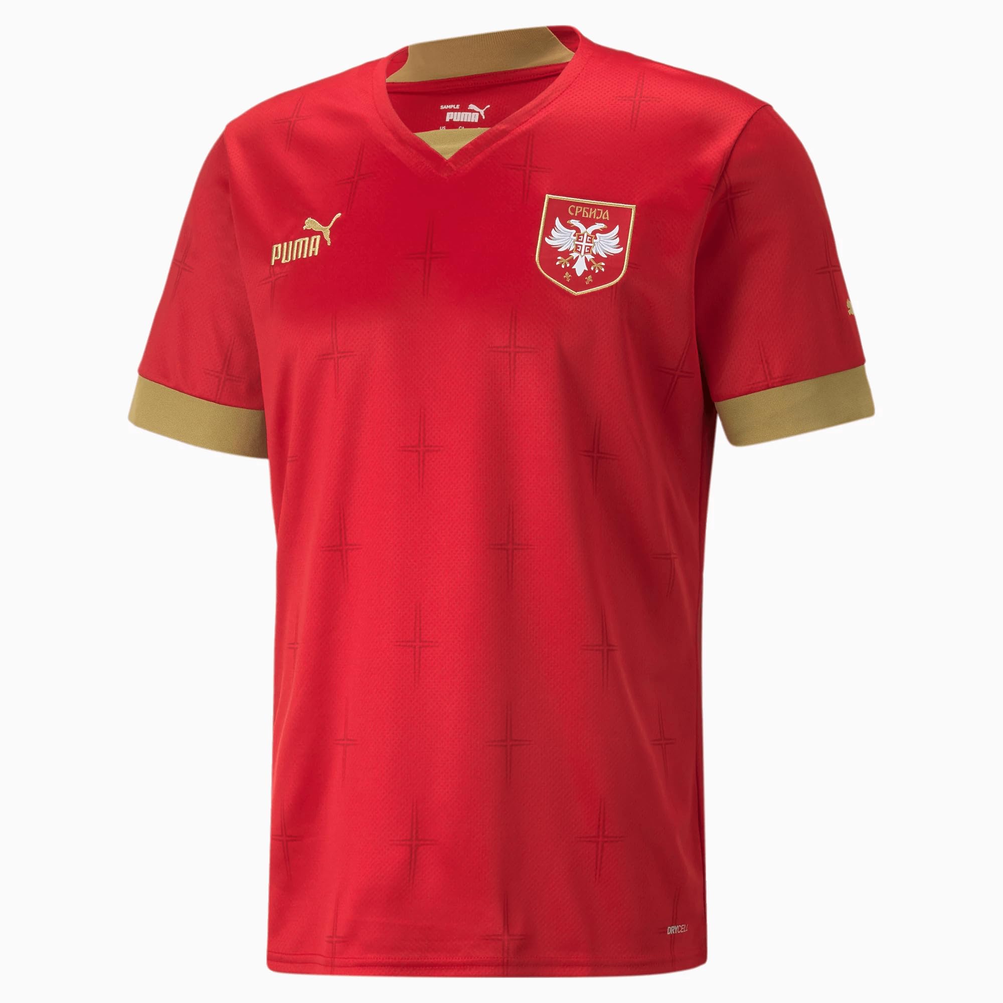 PUMASerbia Men's Home Soccer Jersey 22/23 Red (US, Alpha, Medium, Regular, Regular, Red)