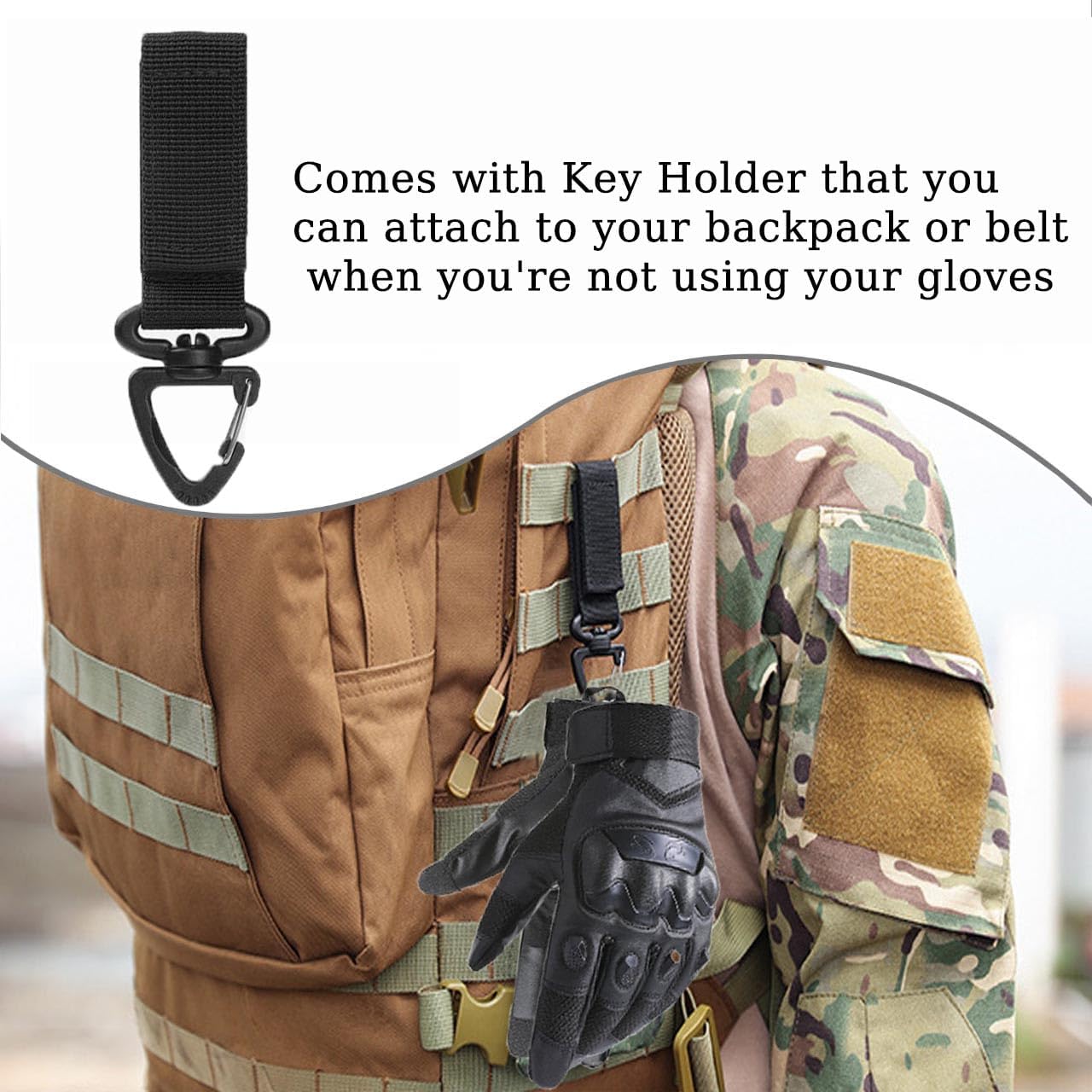 Tactical Gloves for Men Touchscreen Motorcycle Gloves with Hard Shell Leather Palm Padding for Outdoor Sports Motorcycle Cycling Tactical Airsoft Paintball Hunting Hiking Camping Climbing - Image 6