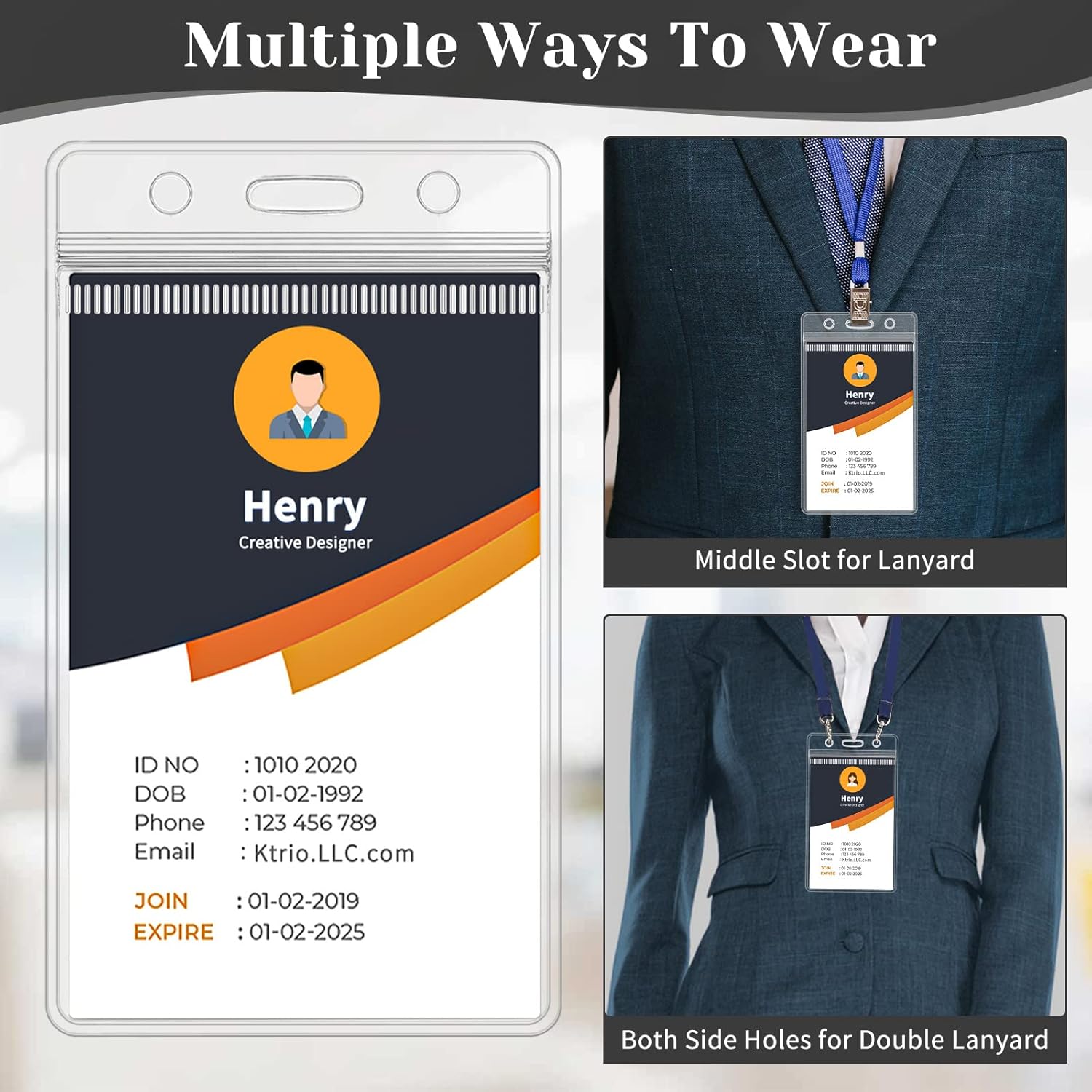 200 Pack Badge Holder, Plastic ID Badge Holder, Clear Waterproof ID Card Holder with Resealable Zip, 2.5" x 3.8" Vertical Name Tag Holder for Nurses and Office, Fits ID Card/Credit Card/Student Card - Image 5