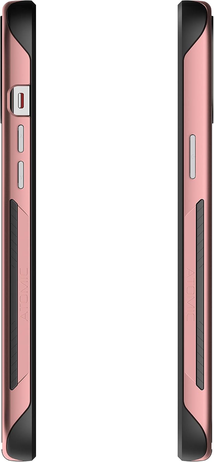 Ghostek Atomic Slim Designed for iPhone 12 Pro Max Case with Protective Metal Bumper Made of Super Tough Lightweight Military Grade Aluminum Alloy, iPhone 12 Pro Max 5G (6.7 Inch) (Pink)