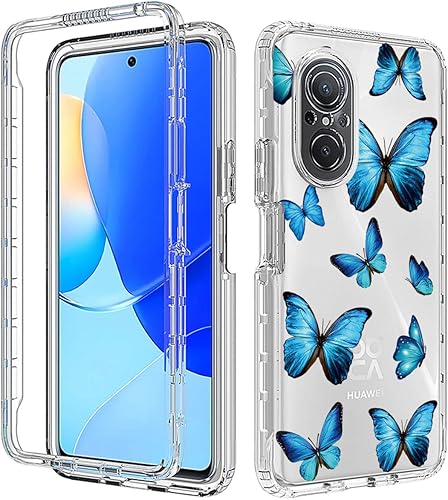 Miniatura 6 de Funda para Nova 9 SEHonor 50 SE JLN-LX1 JLN-LX3 con protector de pantalla de vidrio templado, cuerpo completo transparente floral TPU Slim Funda
