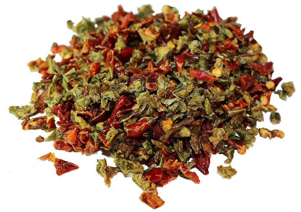 Dehydrated Dried Red and Green Bell Peppers Mix by It's Delish, 2 Lbs Bulk Bag | Mixed Bell Pepper Flakes – Chopped & Dried Vegetable Spice Seasoning | Vegan, Kosher