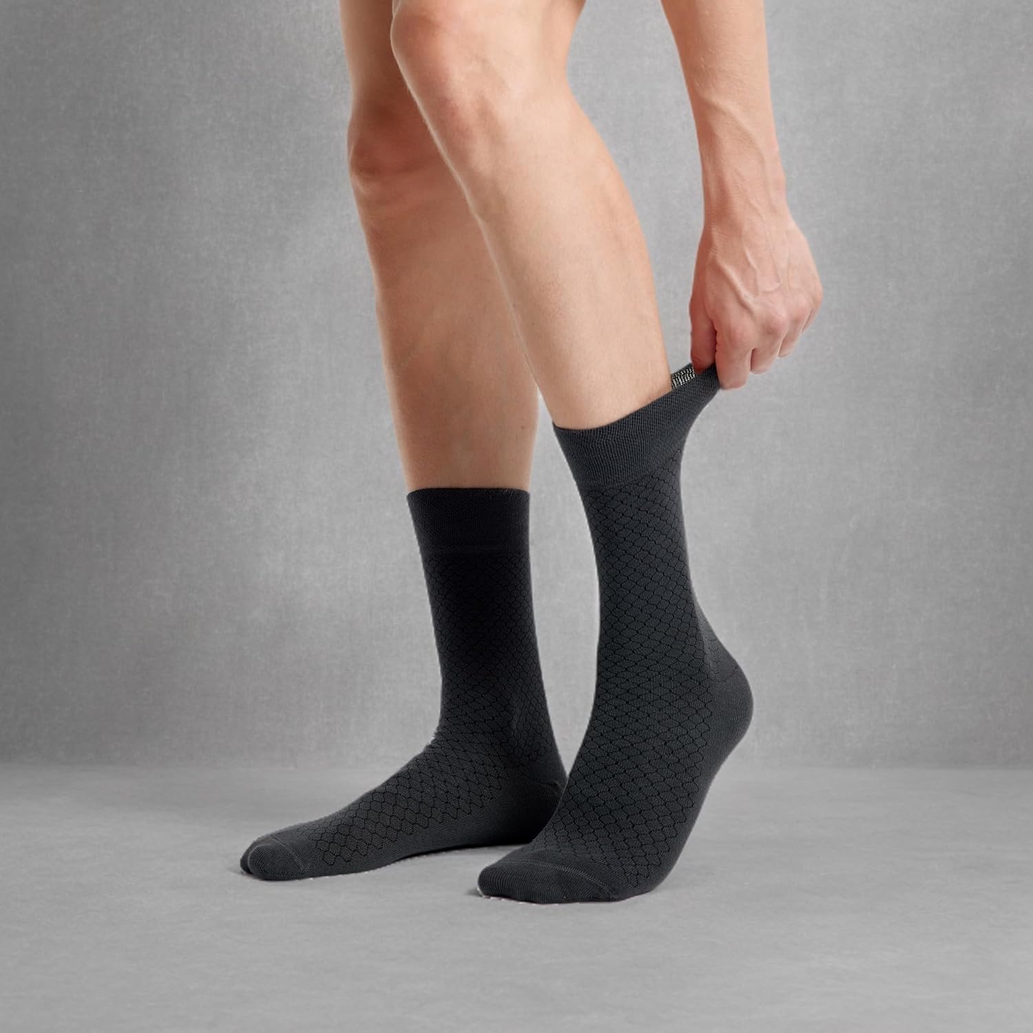 VRD Mens Dress Socks Bamboo Rayon 5-Pack Crew Socks Mid-Calf Length Fits Shoe Size 8-13 Gift Box - Image 9