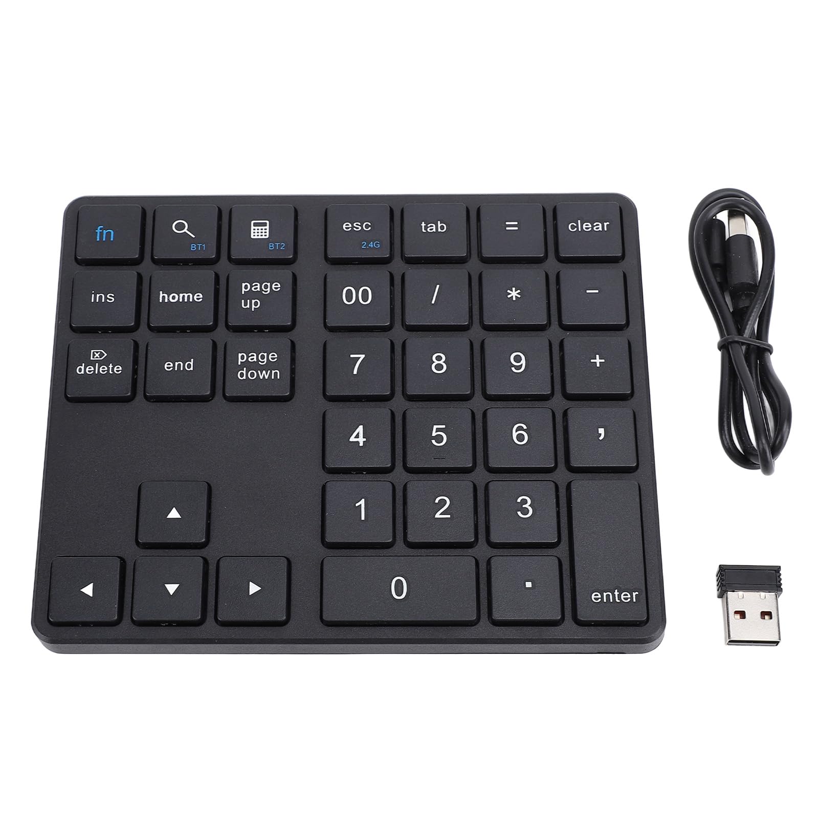 Garsent Tastierino Numerico Bluetooth per Laptop, Tastierino Numerico Cordless, Tastierino Numerico Ricaricabile USB a 35 Tasti, Tastierino Numerico Esterno per Laptop PC Notebook (BLACK)