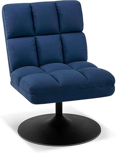 MCombo Sillas decorativas giratorias, silla tapizada sin brazos con costuras sin botones, sillas de ocio modernas para sala de estar, dormitorio disponible en Yaxa Peru