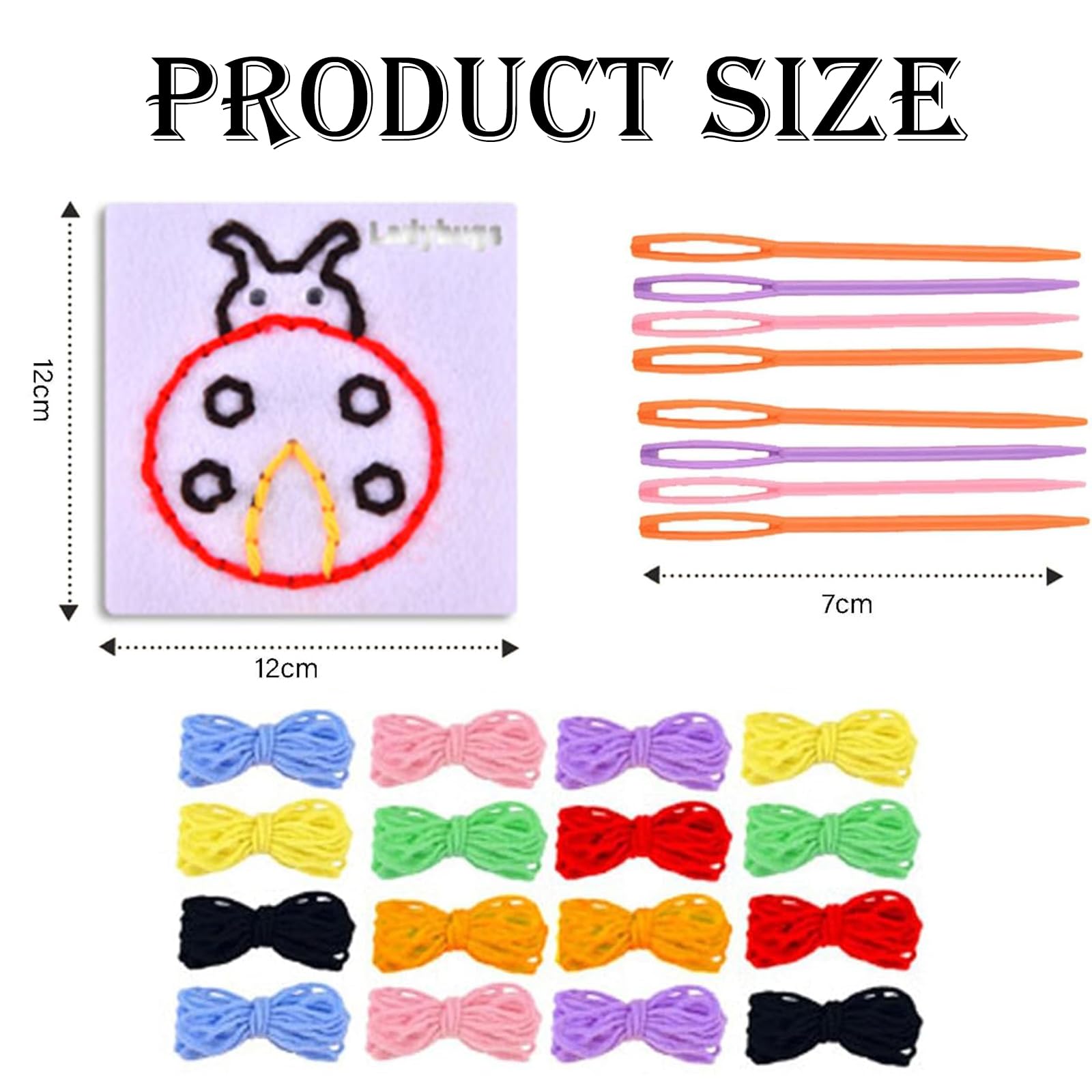 12 PCS First Sewing Kit for Girls, Sewing Kit for Kids, Early Education Sensory Toy for Ages 2-4 5-8 Girls Boys Kids, Fine Motor Skills Threading Cards, Sewing Cards for Kids - Image 2