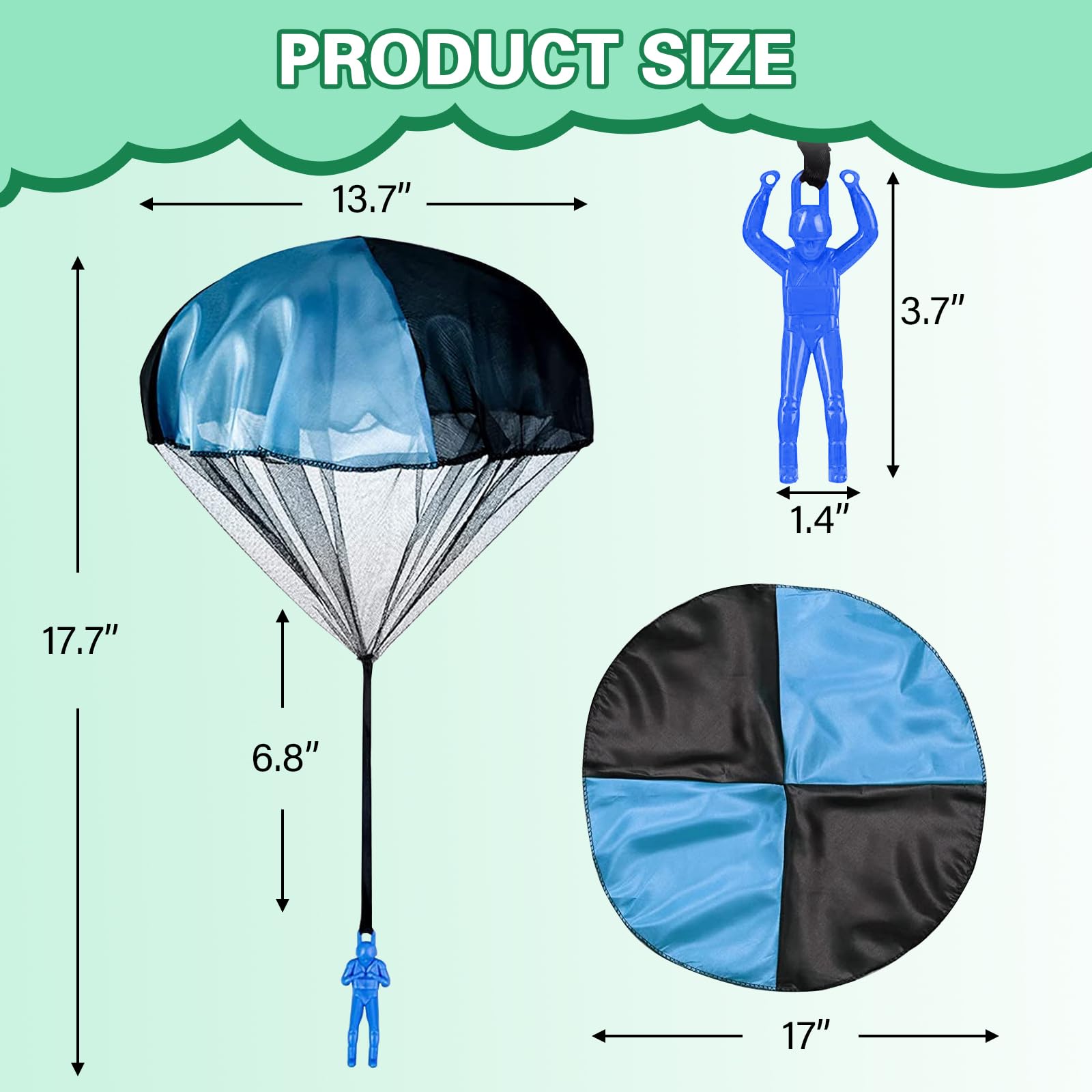 Parachute,Gloryit 10 Pièces Parachute Jouet,Jetant à Main Pour Soldats