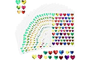 ONEDONE Tiny Heart Stickers: 1725PCS of Glittery Holographic Goodness