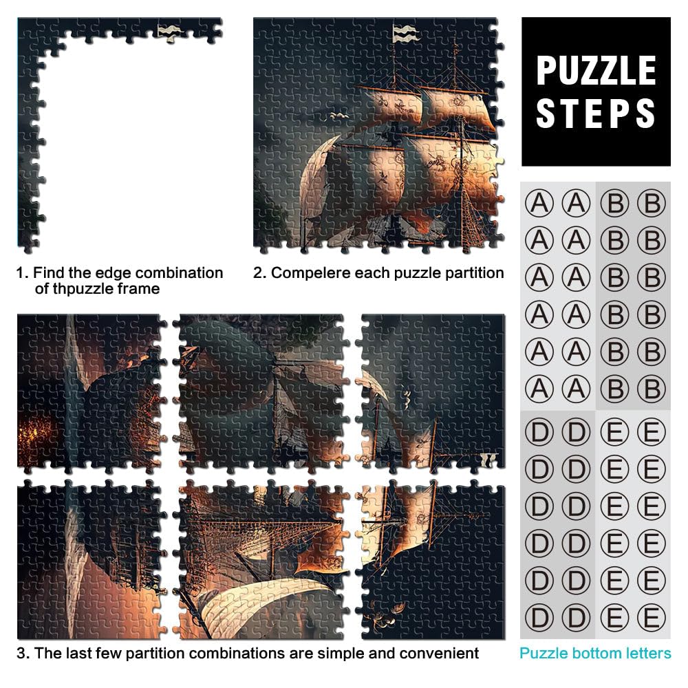 puzzle 2000 pezzi per adulti nave pirata Giocattoli che creano dipendenza e sfidano l'intelligenza del cervello gioco di sfida unico 70x100cm