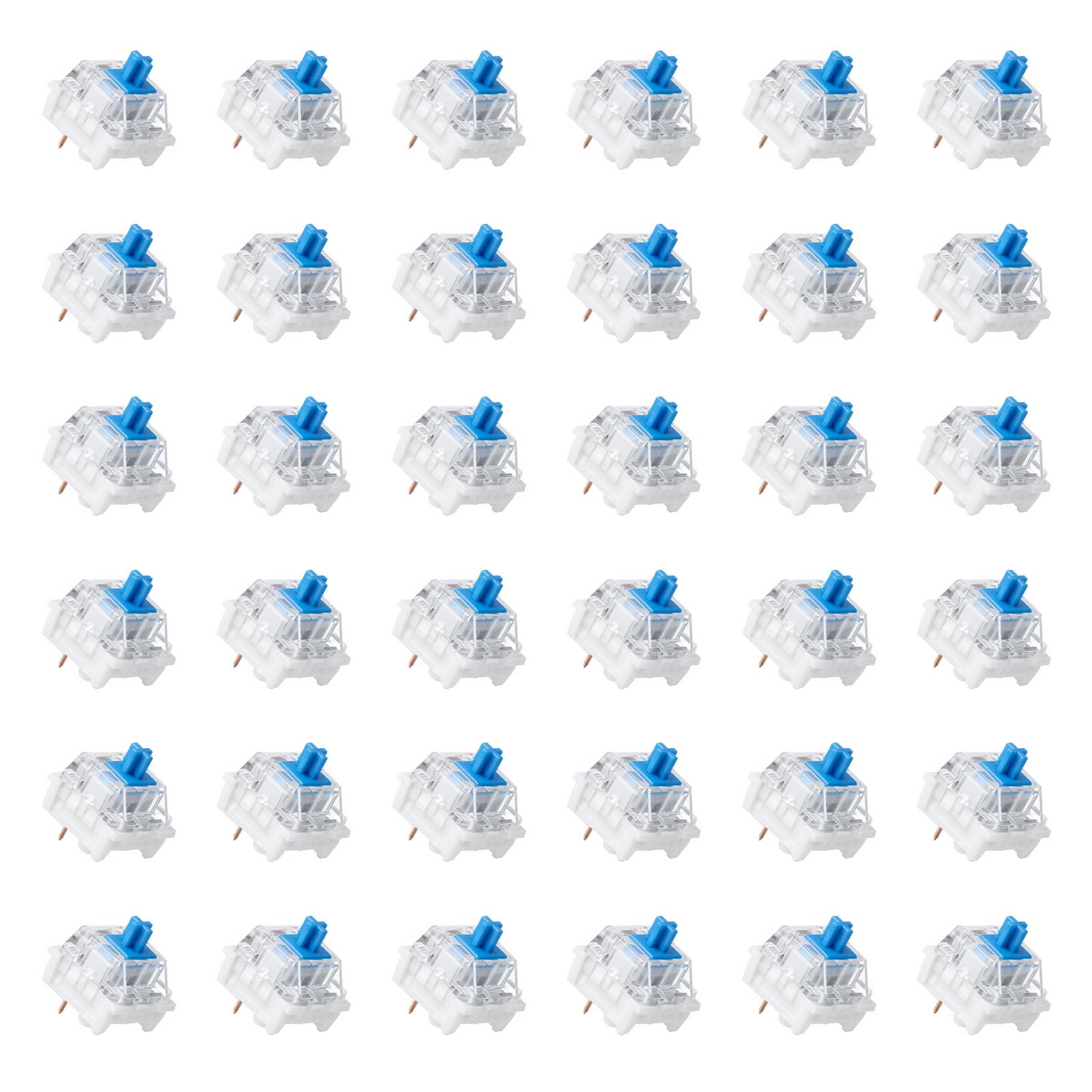 36 Transparente Blaue Achse Switches 3-Pin Klickend Taktil Mechanisch Präzises Tippen DIY-Ersatzset Für 3D-Druck-Gaming-Tastaturen