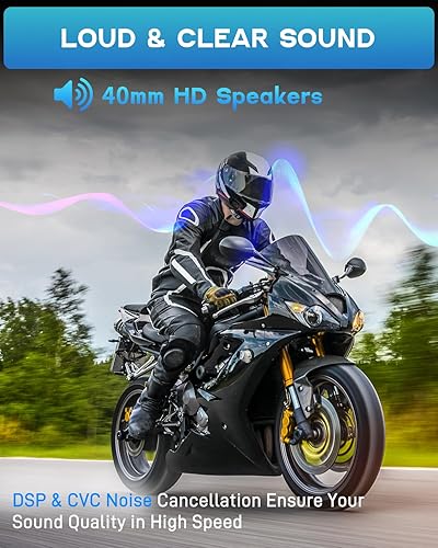 Miniatura 5 de BOYISEN NOECI GOCOM4 - Auriculares Bluetooth para motocicleta - NOECI GOCOM4 4 Riders Compartir música y conversación en grupo simultáneamente Casco
