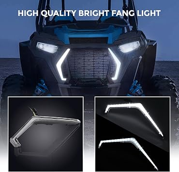 KEMIMOTO Fang LED Accent Lights Compatible with Polaris RZR Trail S 900/1000 2021-2026, XP 1000/XP4 2019-2023, XP Turbo/Turbo S 2019-2021, IP67 Street Legal Turn Signal Kit, Replace #2884871, 2 PCS