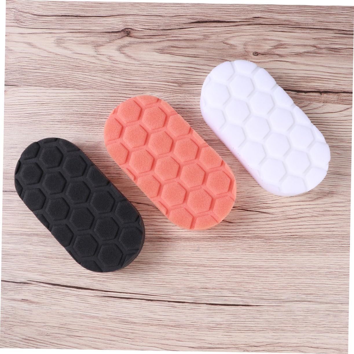 Vehicle Sponge 3pcs Set Black White Orange Car Waxing Foam Sponge Applicator Car Cleaning Cloth