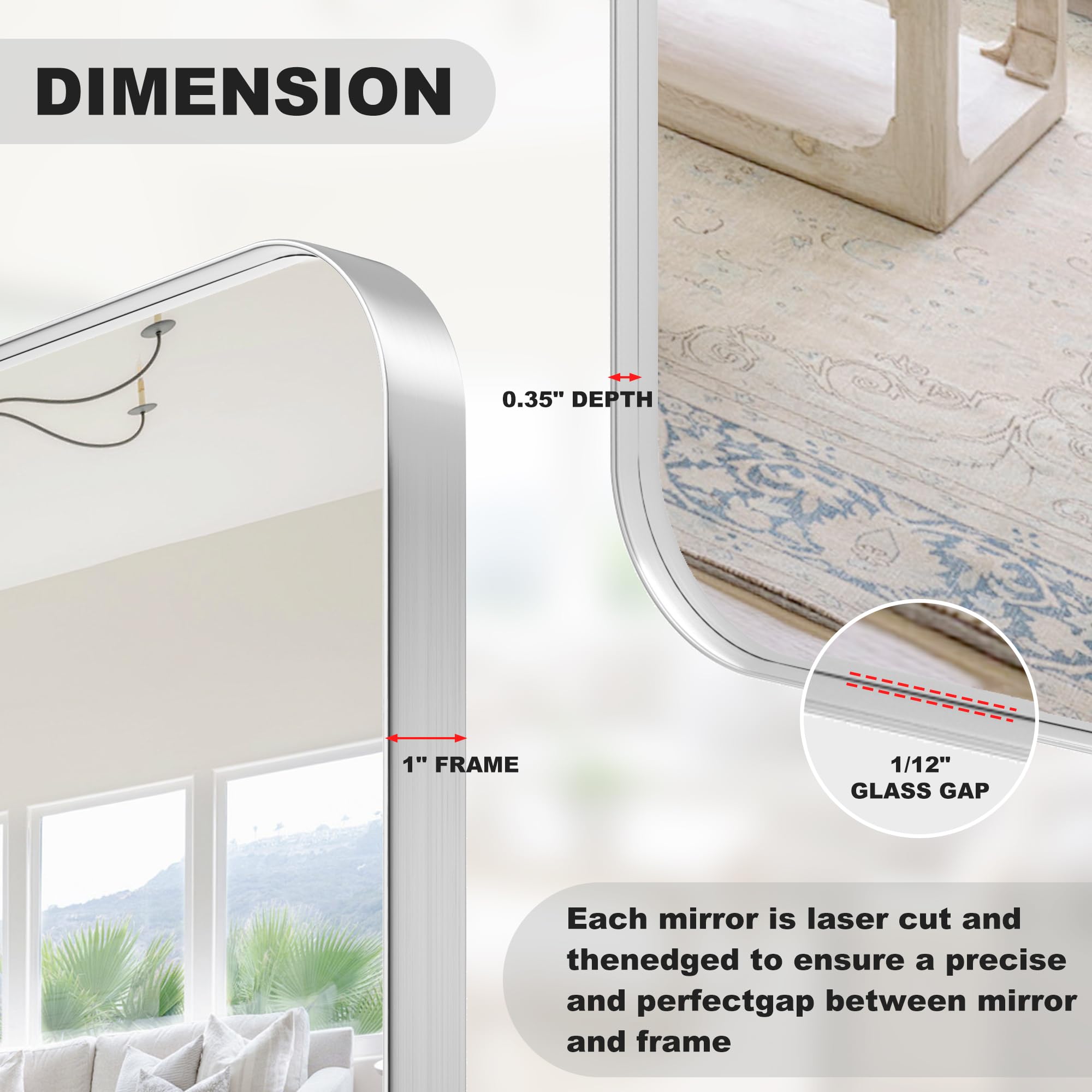 #1624　軽壁掛け鏡160x60cm銀 Amazon.com: PAIHOME 16x24-Inch Brushed Nickel Bathroom-Vanity