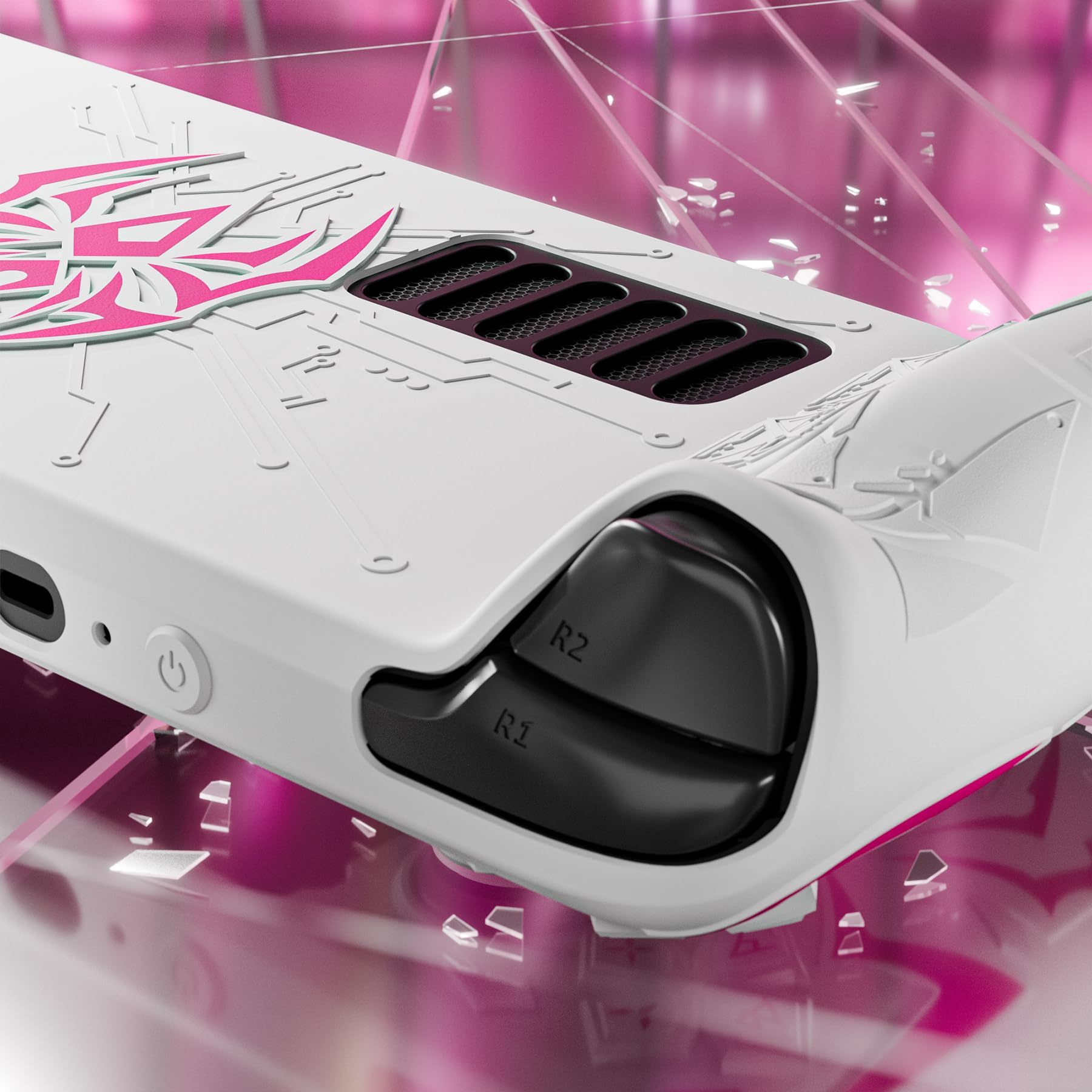playvital Cover Skin per Steam Deck OLED/LCD, Custodia Silicone Grip Antiscivolo&Copri Levette Analogiche&Tasti Posteriori&Adesivi, Accessori per Steam Deck, Cyber Spider-Bianco