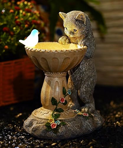 Miniatura 9 de Estatuas de gato para baño de pájaros esculturas al aire libre para jardín, césped, patio, balcón, porche, regalos únicos para madres y abuelas