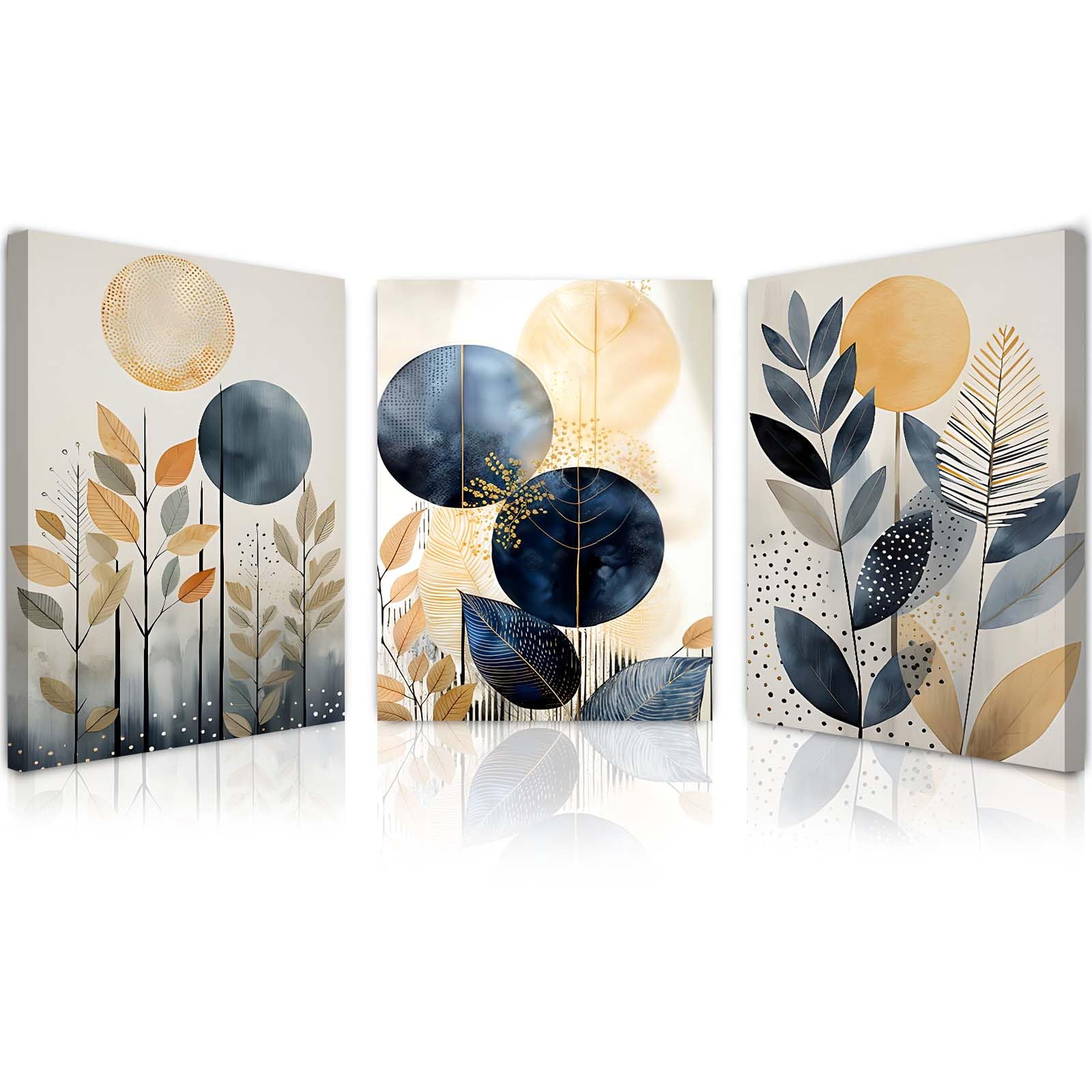 Qiukoo Framed Canvas Wall Art for Living Room & Bedroom – Set of 3 Modern Artwork Prints for Walls, Canvas Wall Art, Wall Decoration for Living Room, Pictures for Bedroom Walls, 12x16 Inch — image 1