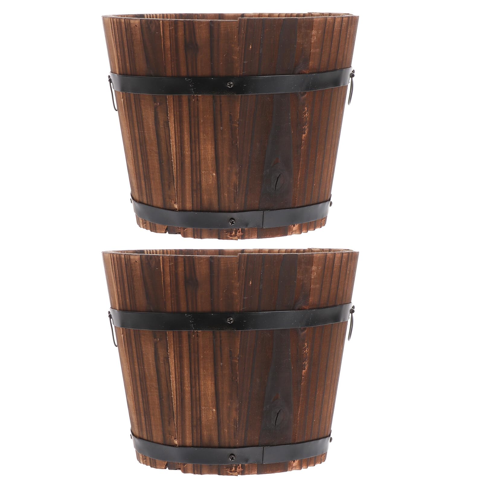 Seaux en bois de qualité supérieure aspect vieilli pour décoration végétale raffinée