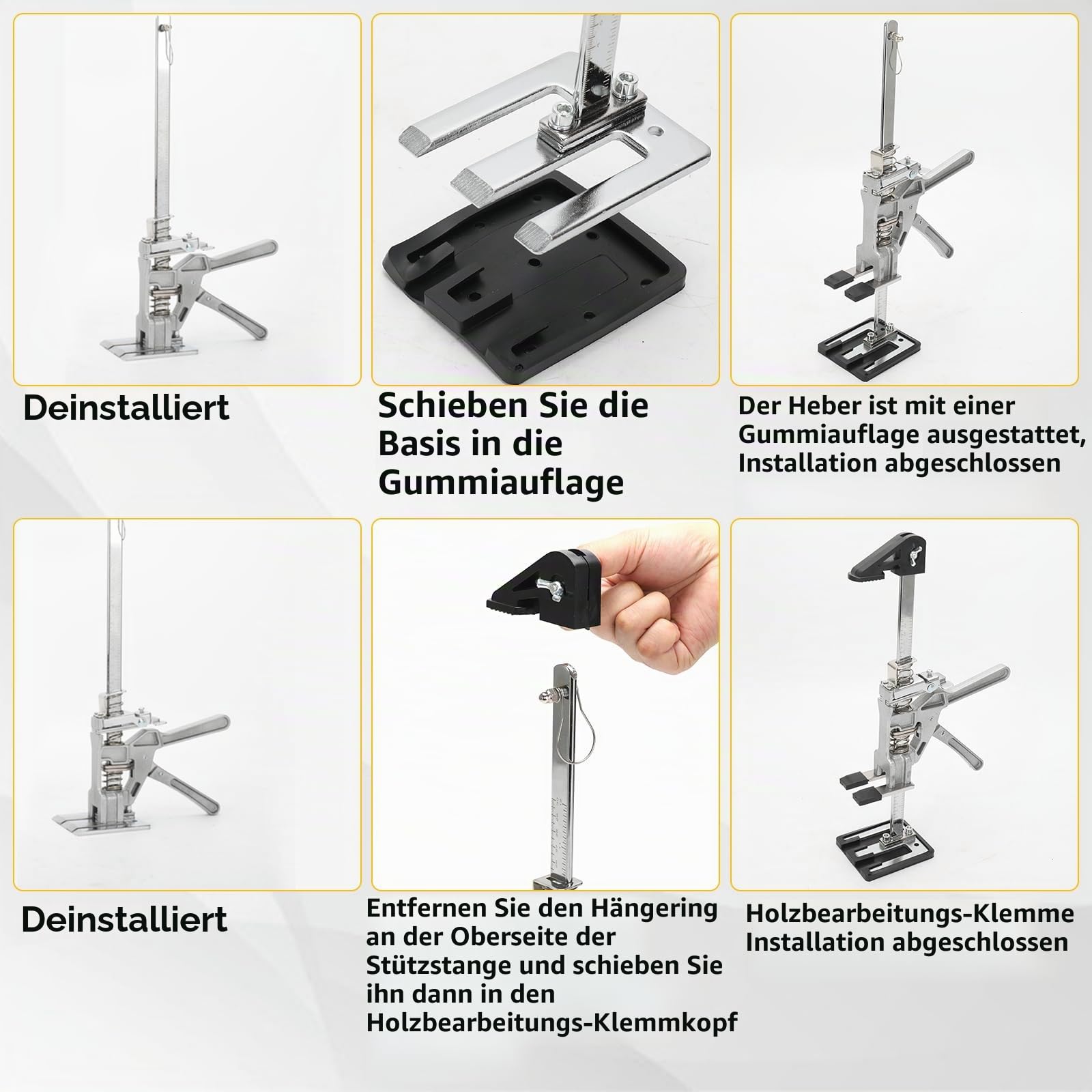 2 Stück Arbeitsspararm Arm, 23cm Arm Handwerkzeugheber, Langsam und Schnell Hebefunktion, Schrank Arbeitssparheber, Ganzmetall Hebewerkzeug, 200kg Kapazität für Möbel,Türen, Bretter