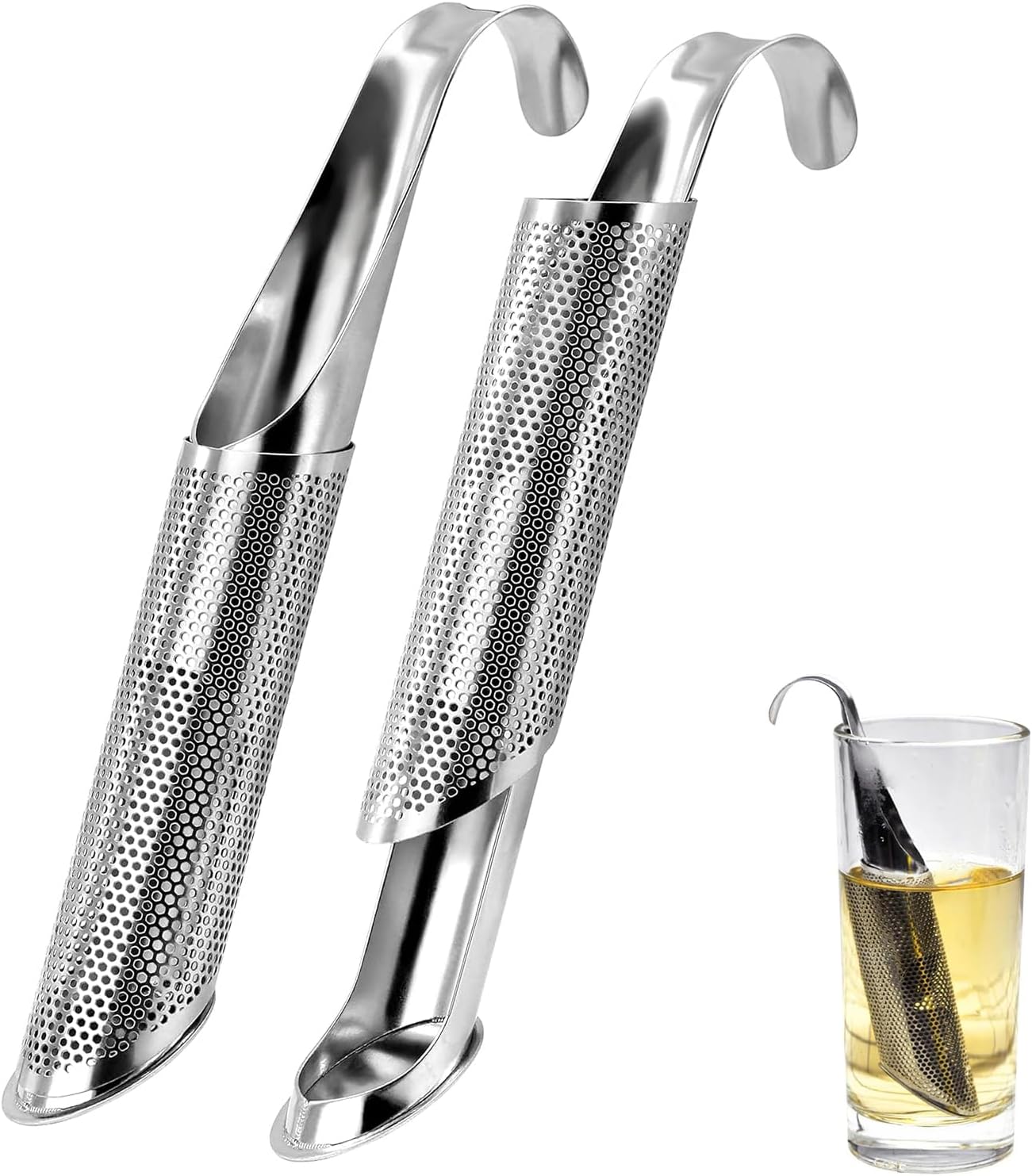 Big Bargain Store Tea Strainers for Fine Loose Tea, 2 Pack Tea Infuser, Stainless Steel Extra Fine Mesh Loose Leaf Tea Steeper, Long-Handle Tea Filter for Tea, Rose, Coffee, Spices