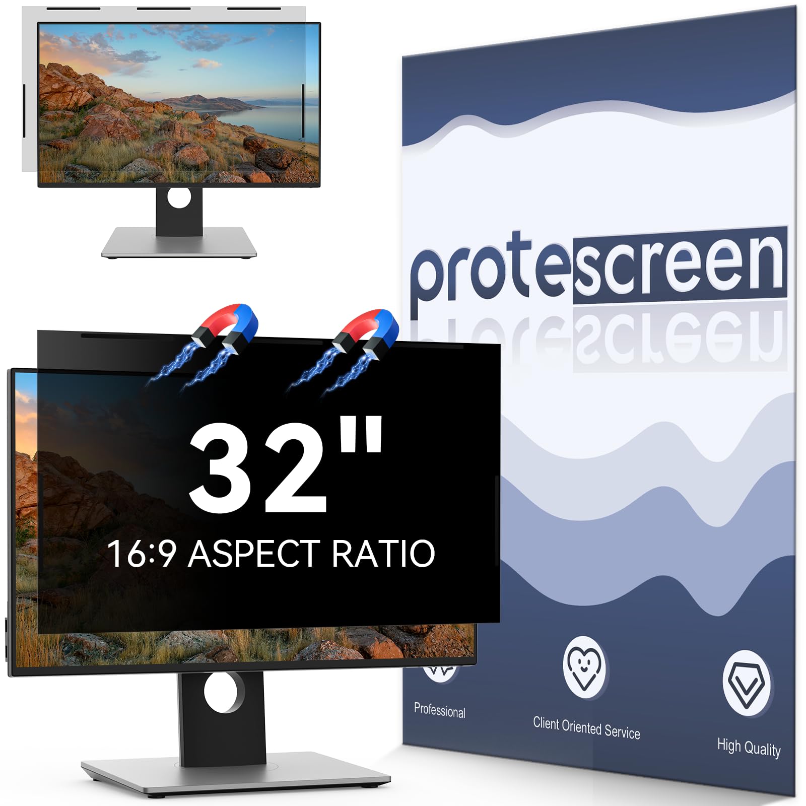 Magnetischer Sichtschutzfolie Monitor 32 Zoll 16:9 Privacy Screen