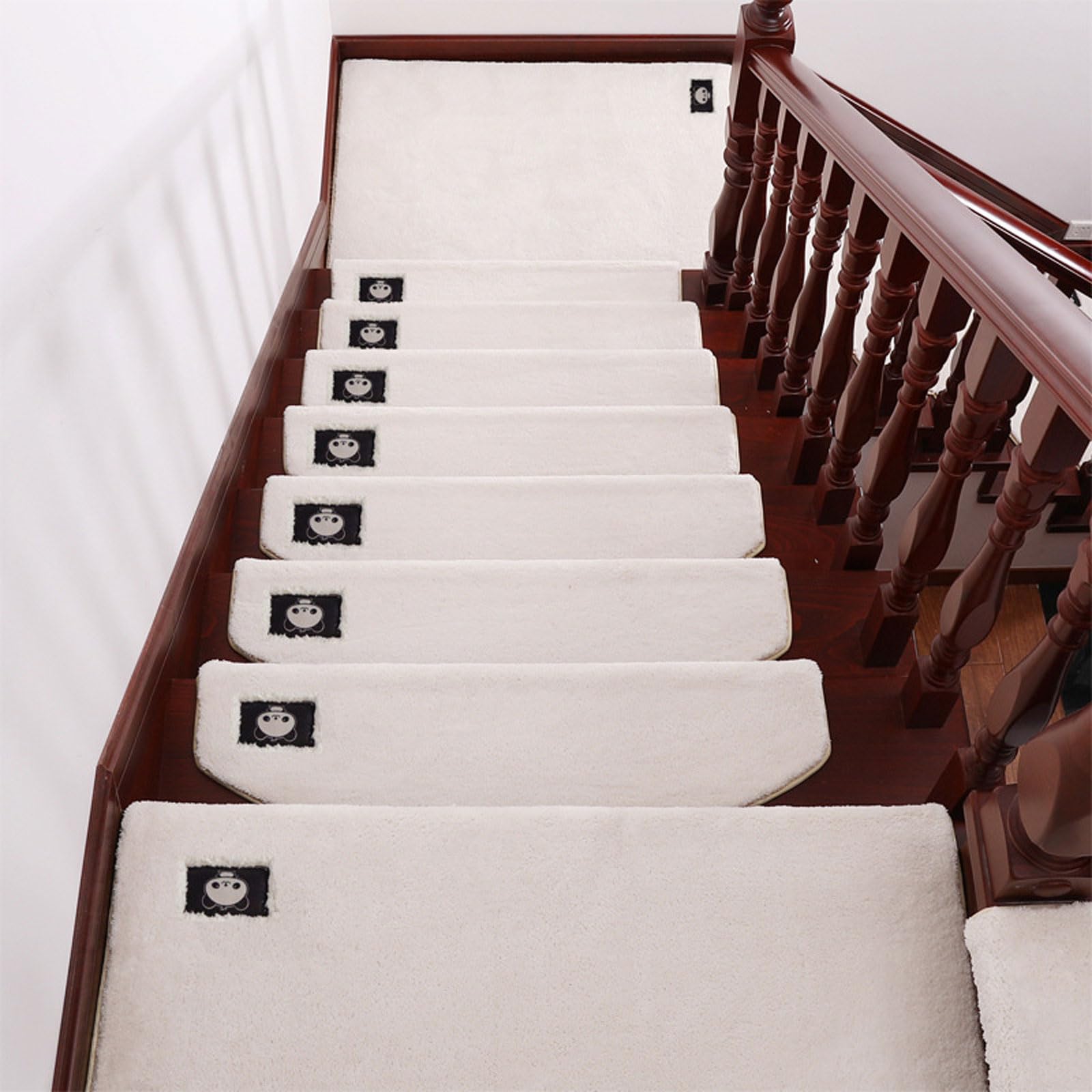Alfombrillas para escaleras lavables y peldaños antideslizantes de interior