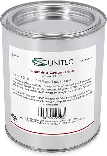 CS Unitec | 40015T PTX Crema de pulido rosa | Lata de 2.2 libras | Accesorio de máquina pulidora de metal para herramienta amoladora