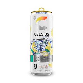 CELSIUS Sparkling Spritz Vibe Summer Edition, Sugar Free Energy Drink, 12 Fl Oz (Pack of 12)
