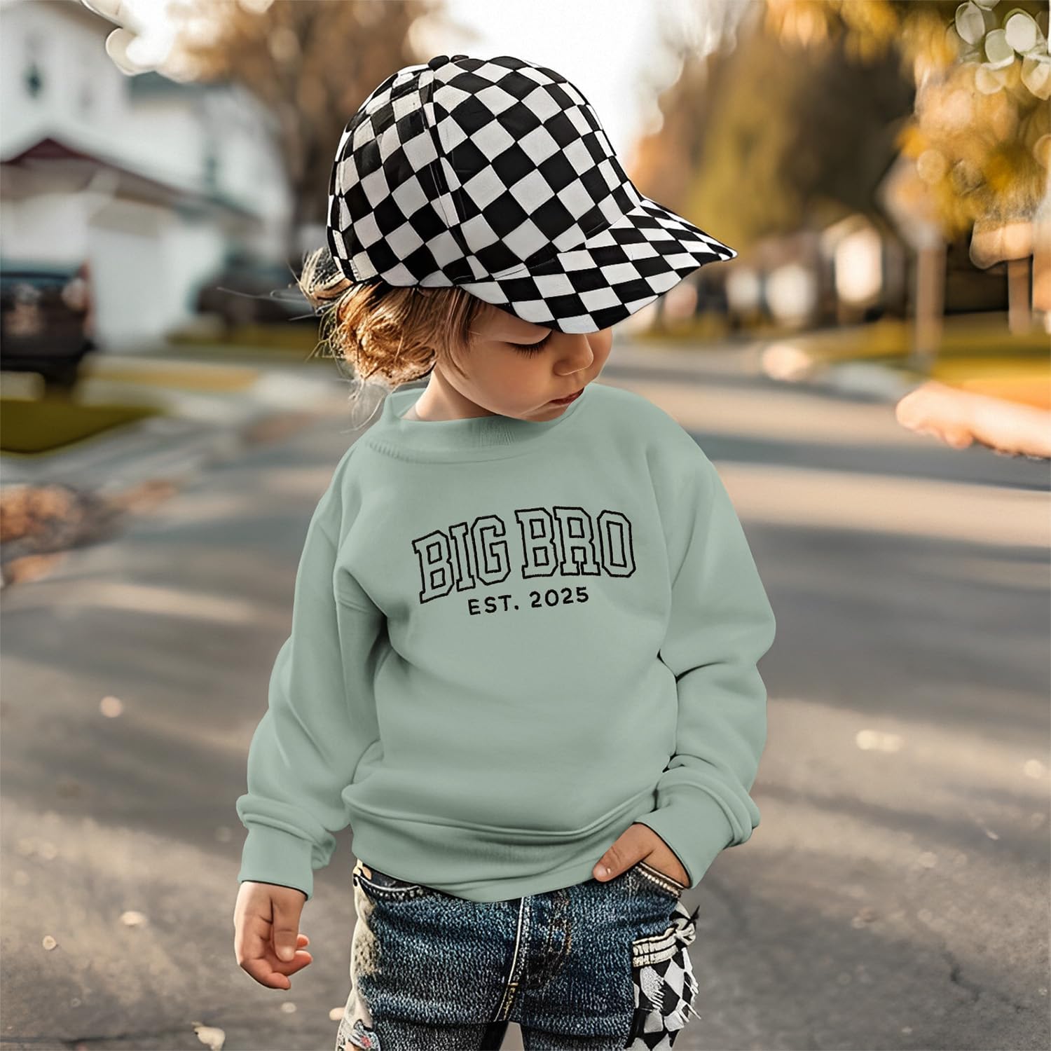 SOFEON Big Brother Sweatshirt Toddler Boy Embroidery Big Bro Est. 2025 Pullover Announcement Crewneck Long Sleeve Fall Tops - Image 3