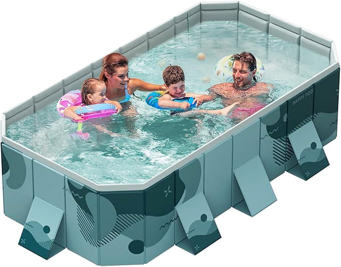 Amazon.com: MEIGLQEA Foldable Swimming Pool Non-Inflatable Swimming ...