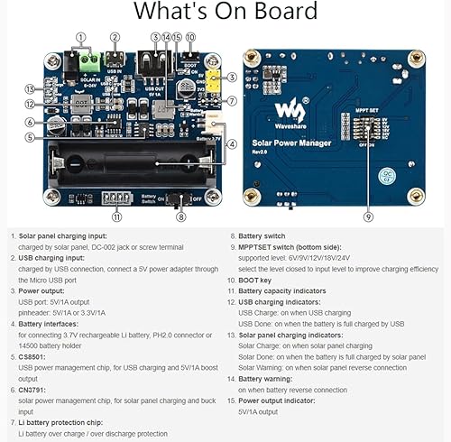 Miniatura 5 de Módulo de gestión de energía solar recargable para panel solar de 6V  24V, paneles solares de soporte, o cargador de batería del adaptador de