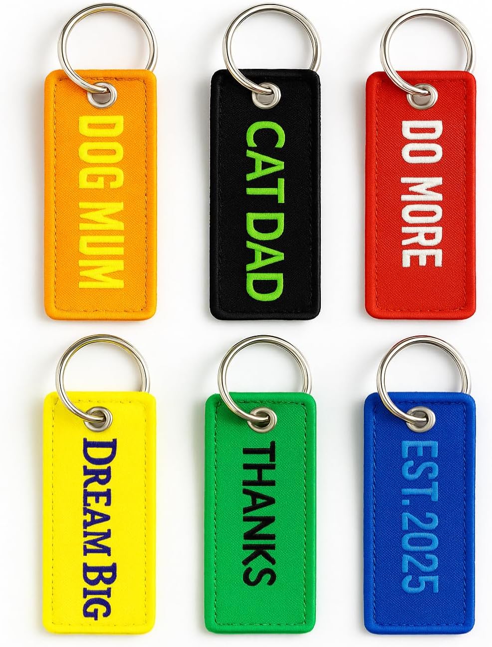 Custom Keychain – Personalized Name Tag/Number – Embroidered Gift for Men & Women