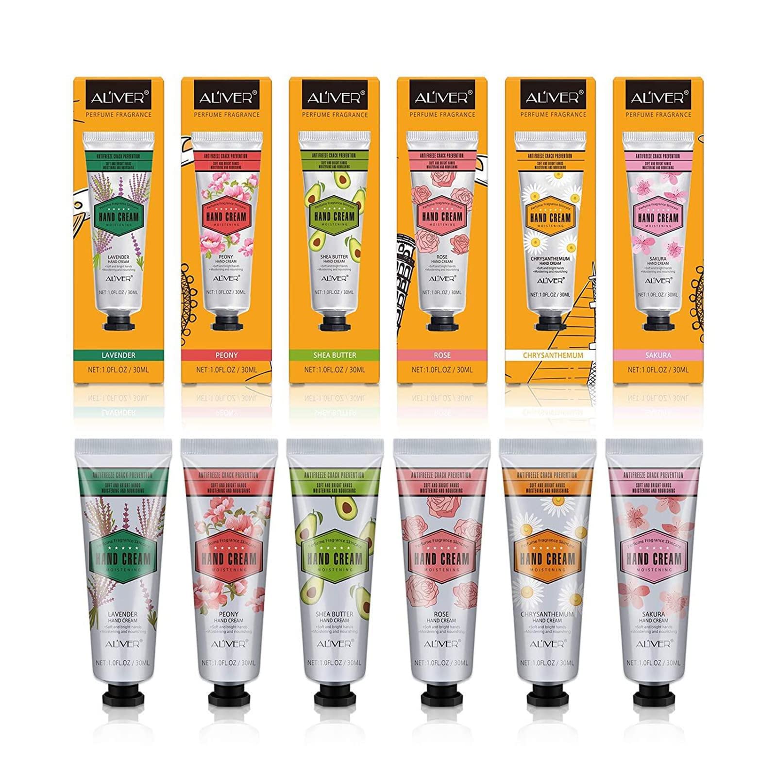 Hand Cream Moisturizer Set, 6 PCS Plant Fragrance Hand Lotion for Hand Care, Hand Lotion Enriched with Plant Essence More Conducive to Repair Anti Aging Anti Chapping, 30ml/Piecse (Pack Of 6)