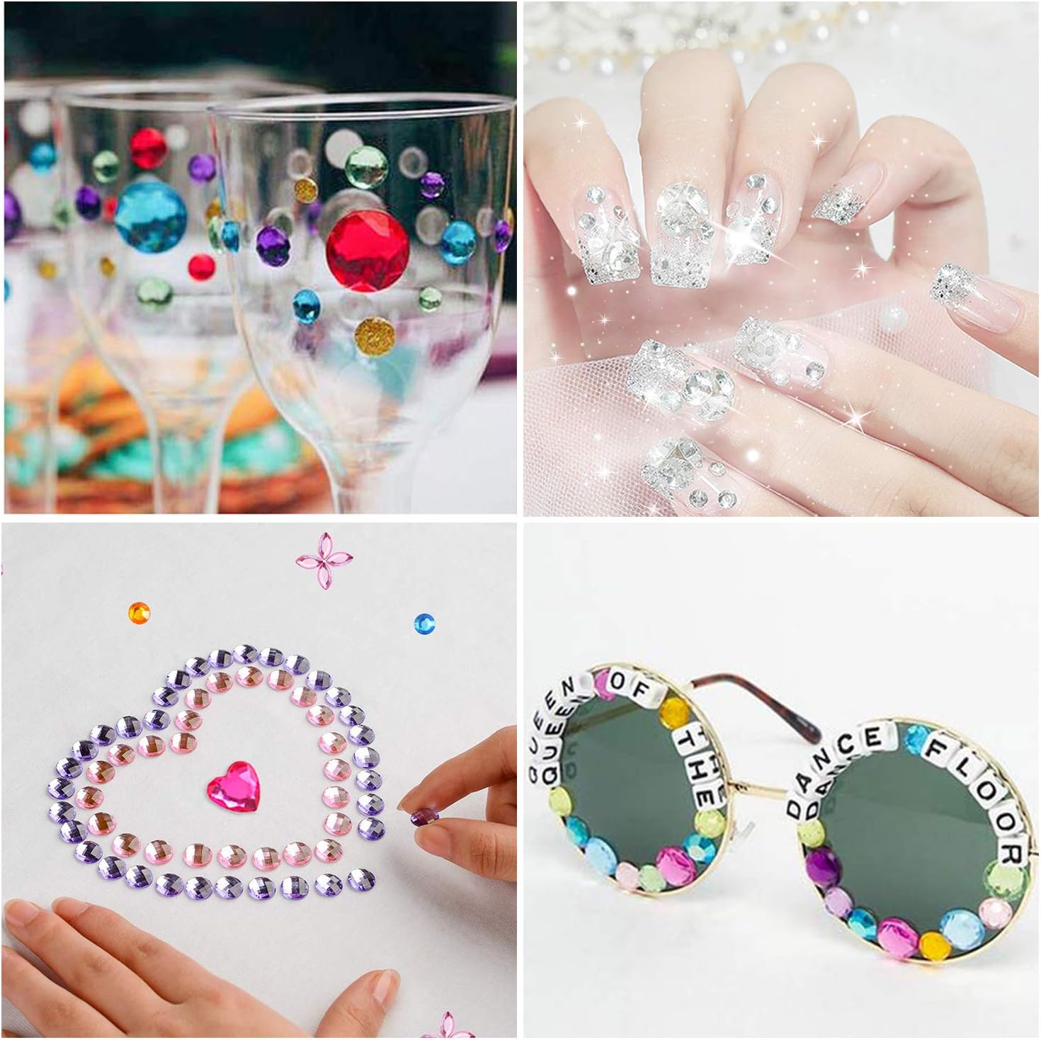 Rhinestone Stickers Self-Adhesive, 1141Pcs Gems for Crafts Bling Jewel Crystal Stickers for DIY Craft Nail Body Makeup Festival