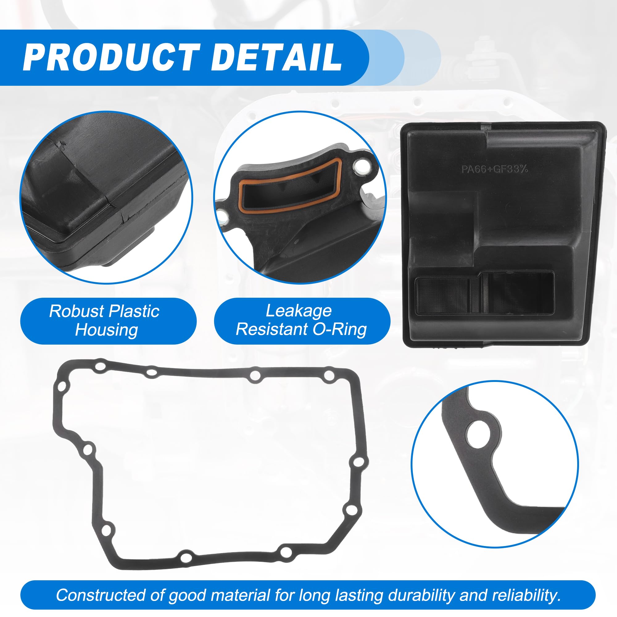 QUARKZMAN Kit De Filtro De Transmisión Automática Para Volvo S60 14-18 | 2 Pcs, Para Transmisiones Af40/Af21/Tf-80Sc/Tf-81Sc, Para Volvo Xc70/S80, Material Plástico/Caucho, Negro, Junta 11 Orificios
