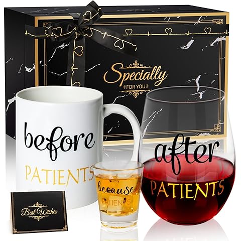 Before Patients After Patients Because Patients Gift Set 11 oz Coffee Mug 18 oz Ste...