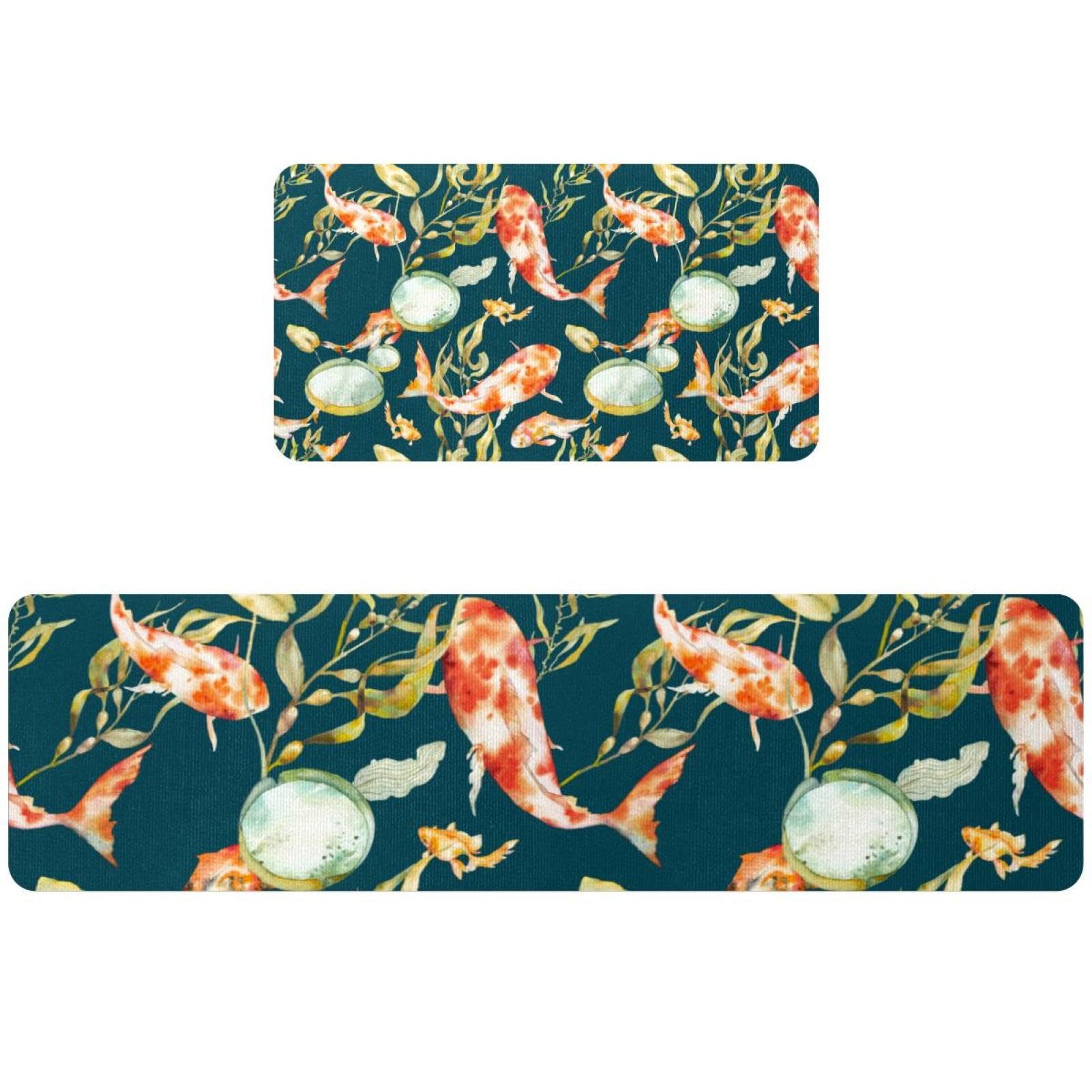Tapis de cuisine nénuphar pour protéger le sol de la buanderie lot de 2