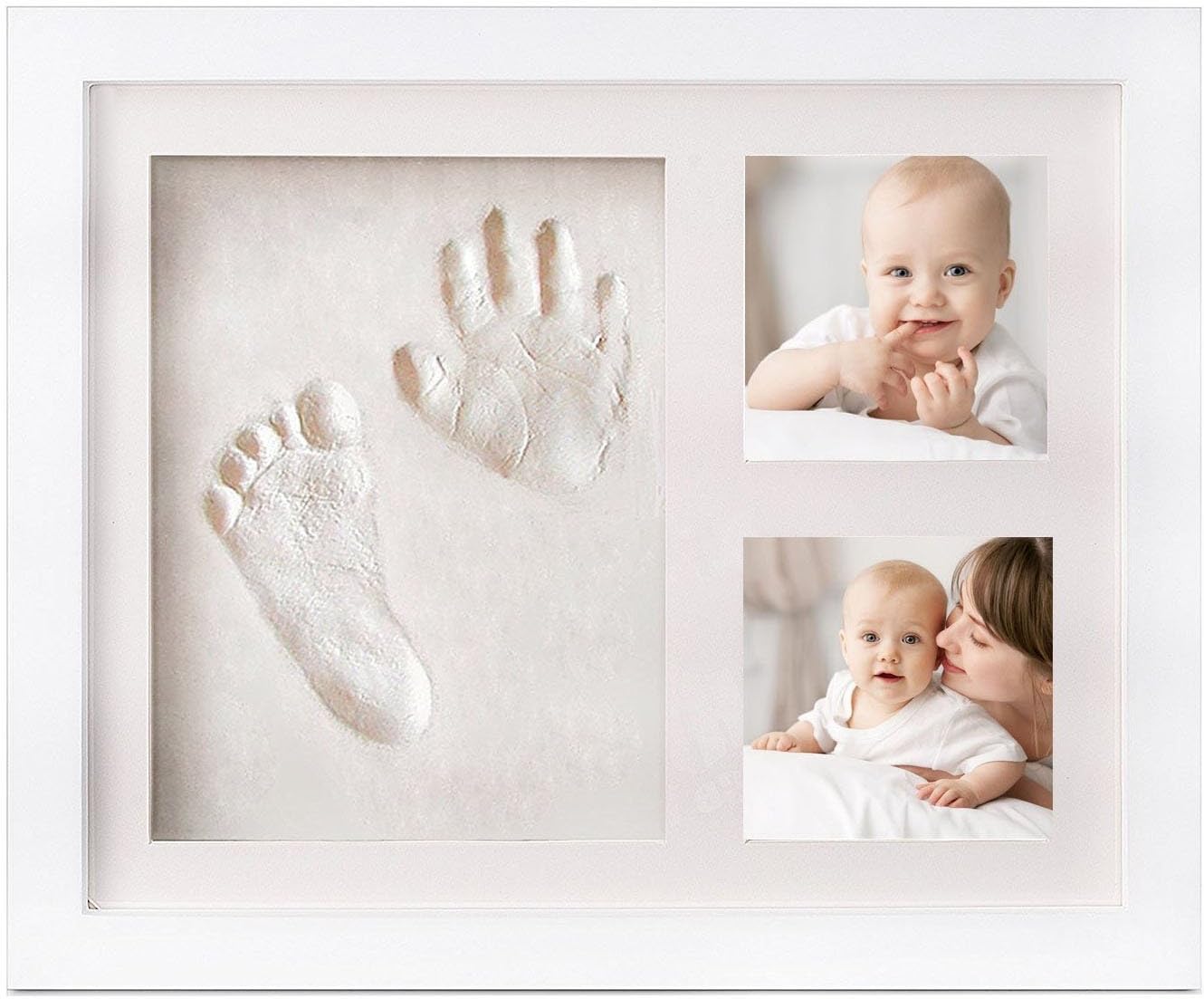 Baby Hand and Footprint Kit,TASIPA Photo Frame for Keepsake Registry Christening Newborns Baby Shower Birthdays，Baby Handprint Kit for Room Wall or Table Decor