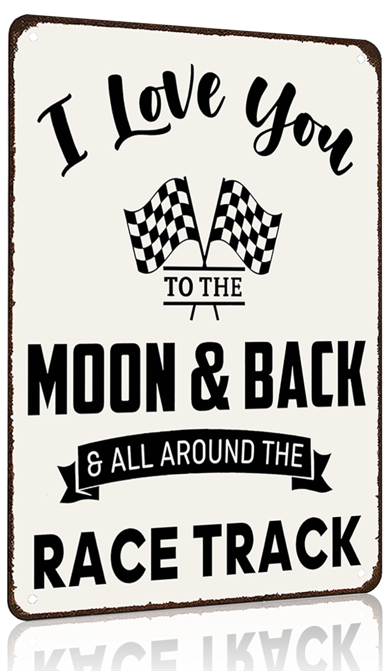 Funnysign Valentines Day Gifts I Love You To The Moon&Back Vintage Tin Sign for Boys Room Car Room Bedroom Garage Man Cave Decor 8x12 Inches (3849)
