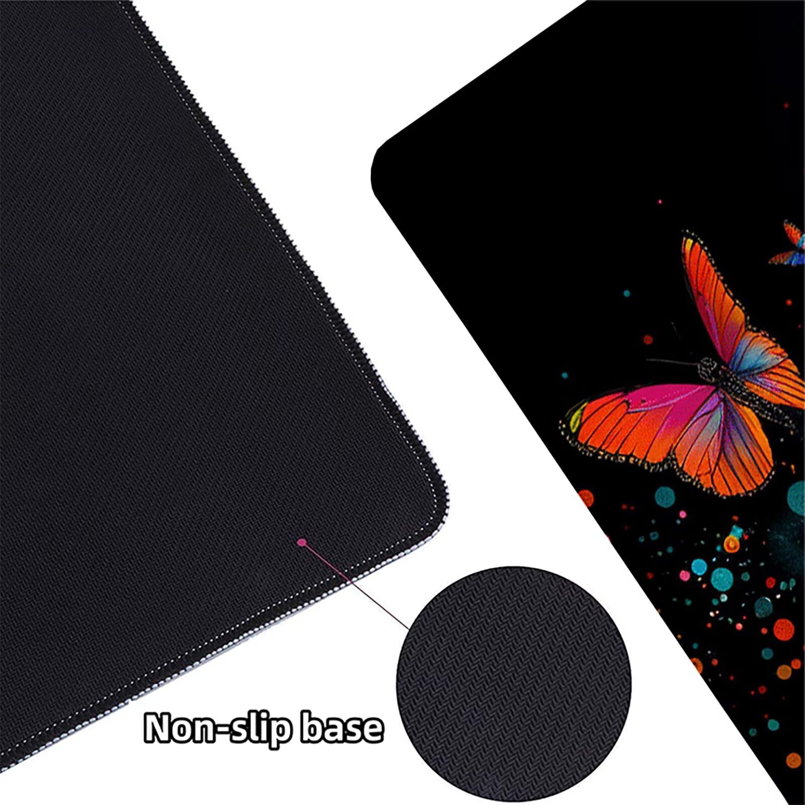 Gato Alfombrilla Ratón Gaming XXL 1500x800 mm, Alfombrilla Gaming Amarillo Mousepad con Base de Goma Antideslizante, Impermeable Desk Mat para Teclado y Raton, Accesorios Gaming Regalos de Hombre B-N