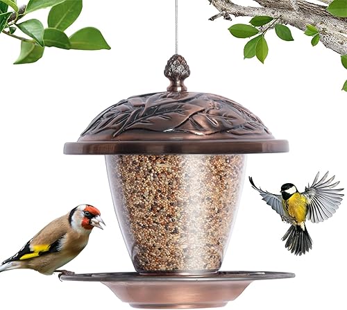 Comedero para pájaros Outdoor Metal Bird Feeder Balcony Courtyard Hanging Feeding Utensils to Bird Lovers