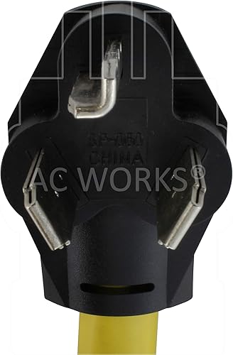 Miniatura 3 de AC WORKS Adaptador RVEV 14-50R de 50 amperios (salida de secadora de 3 clavijas 30A a 50A RVEV)